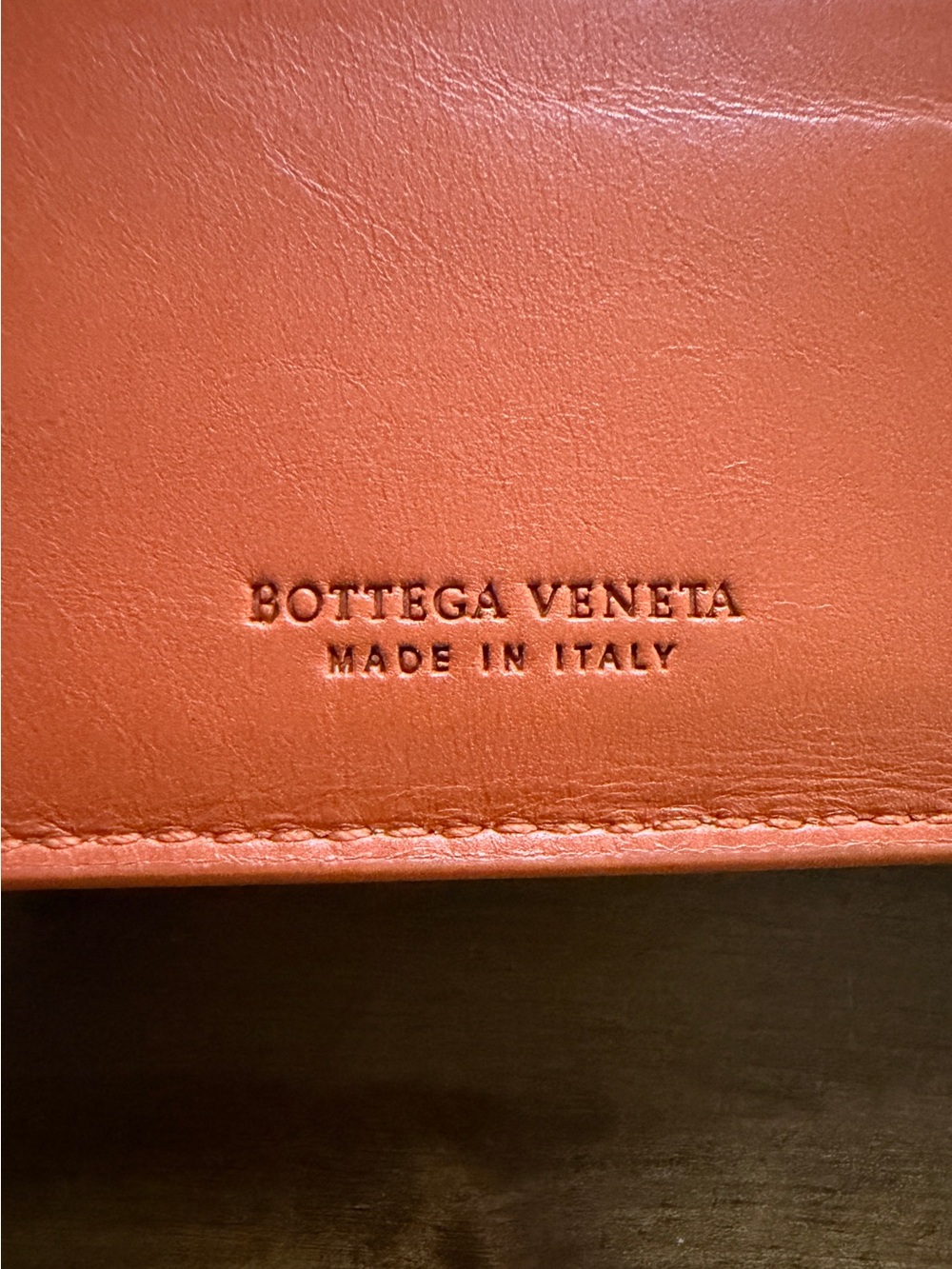 Bottega Veneta Intrecciato Bifold Wallet in Orange Leather - Picture 4 of 16
